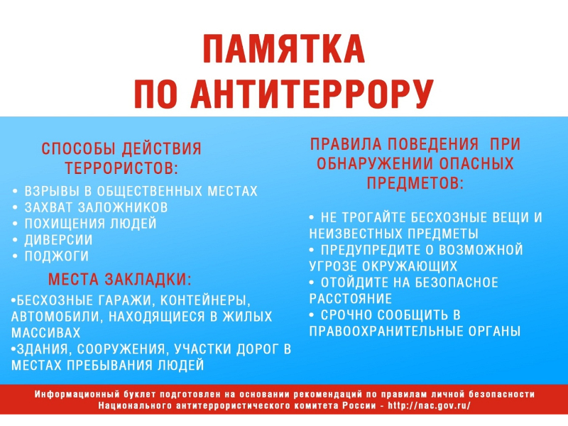 Памятка по антитеррору.
